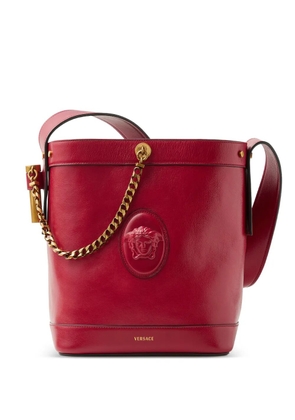 Versace Pivot small leather bucket bag - Red