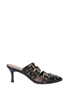 RED(V) buckle studded mules - Black