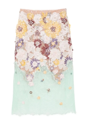 Costarellos embroidered lace top - Green