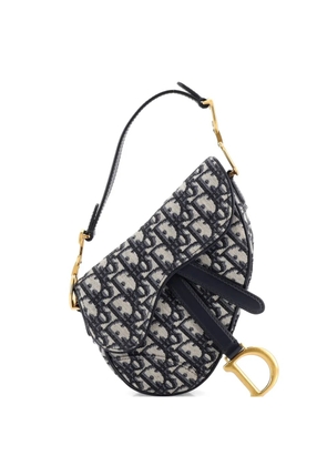 Christian Dior Pre-Owned Saddle Handbag Oblique Canvas Mini shoulder bag - Blue