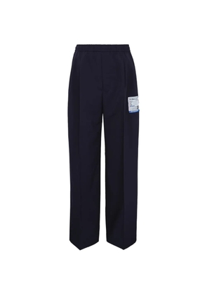 Maison MIHARA YASUHIRO logo straight-leg trousers - Blue