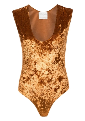 Forte Forte sleeveless velvet bodysuit - Brown