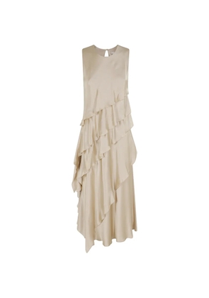 Antonelli ruffled asymmetric dress - Neutrals