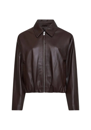 Arma collared leather jacket - Brown