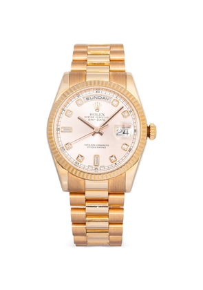 Rolex Day-Date diamond-fluted 36mm watch - Pink