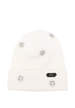 Nº21 crystal-embellished beanie - Neutrals