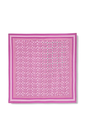 Coach Signature silk scarf - Pink