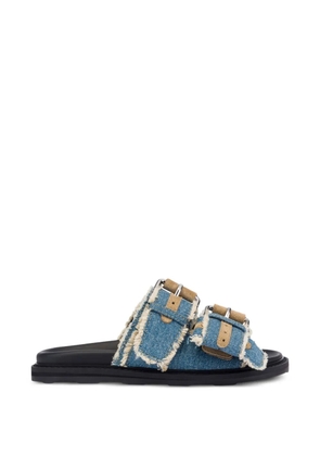 Moschino frayed sandals - Blue