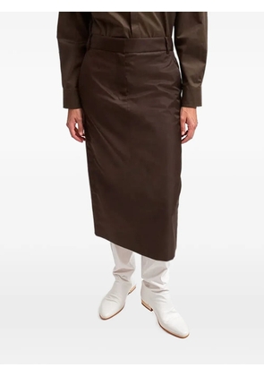 Tibi belt-loop midi skirt - Brown