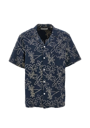 Foret floral-embroidery shirt - Blue