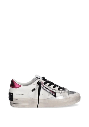 Crime London glitter pearl trim sneakers - White