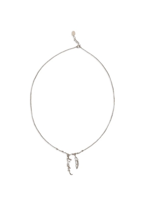 RED(V) feather pendant necklace - Silver