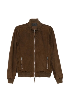 THE JACK LEATHERS zip-up suede jacket - Brown
