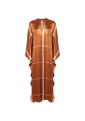 Kiton ruffled-sleeves maxi dress - Brown