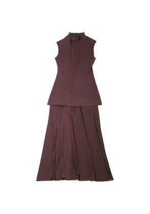 Jil Sander layered sleeveless maxi dress - Brown