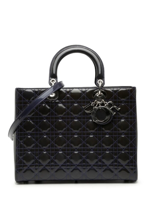 Christian Dior Pre-Owned 2015 Large Patent Cannage Lady Dior satchel - Purple