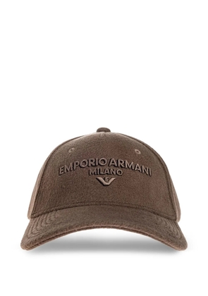 Emporio Armani embroidered-logo baseball cap - Brown