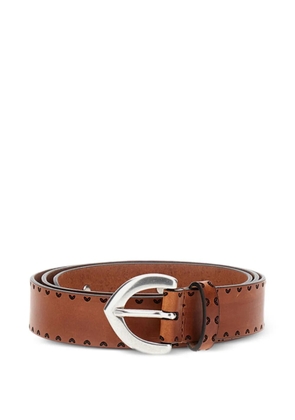Bax Lab studded buckle leather belt - Brown