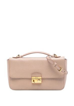 Prada Pre-Owned 2010-2025 Saffiano Sound Lock satchel - Brown