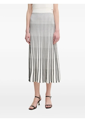 Gaudi striped midi skirt - White