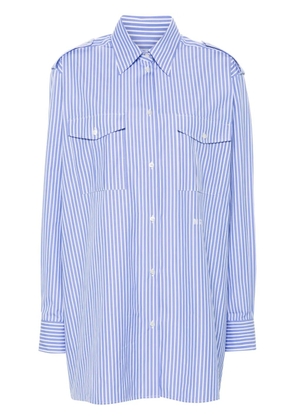 MSGM logo-embroidered striped shirt - Blue