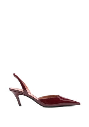 Amina Muaddi pointed-toe slingback pumps - Red