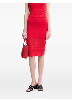 Gaudi scalloped-trim midi skirt - Red