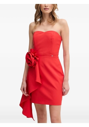 Gaudi strapless flower-detail mini dress - Red
