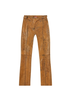 Diesel L-Croc leather trousers - Brown