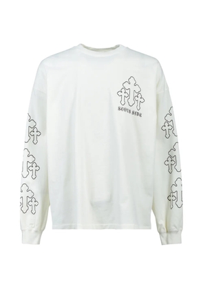 BREATH cross graphic T-shirt - Neutrals