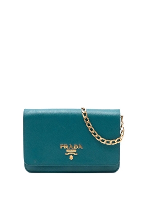Prada Pre-Owned 2010-2025 Saffiano Lux Wallet on Chain crossbody bag - Blue