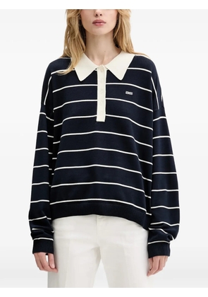 Gestuz striped button polo top - Blue