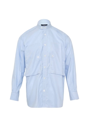 Comme des Garçons Homme long-sleeve patch-pocket shirt - Blue
