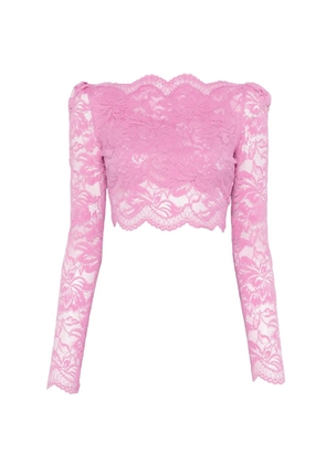 Rabanne lace boat-neck top - Pink
