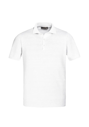 Moorer Vinal-Mag button-fastening short-sleeve polo shirt - White