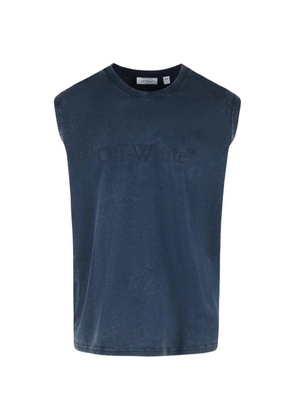 Off-White sleeveless cotton top - Blue