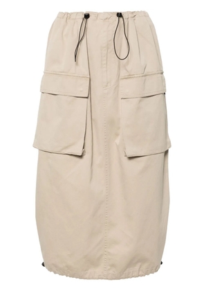 MM6 Maison Margiela single stitch-logo midi skirt - Neutrals