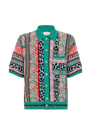 Laneus patterned knitted shirt - Green