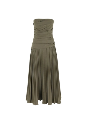 Simkhai Aria pleated strapless dress - Green
