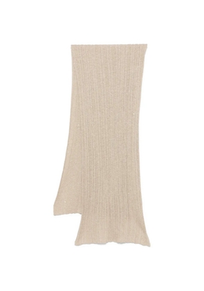 Gentry Portofino ribbed scarf - Neutrals