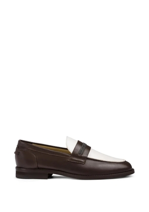 Doucal's micro-studs leather loafers - Brown