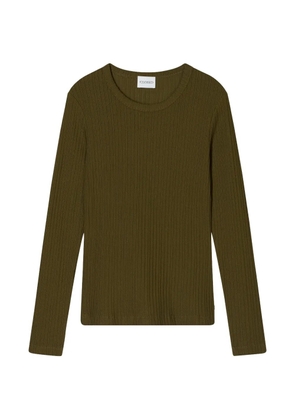 Closed crewneck long sleeve top - Green