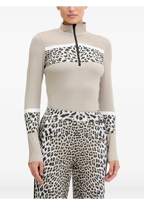 NEWLAND leopard-print zip top - Neutrals