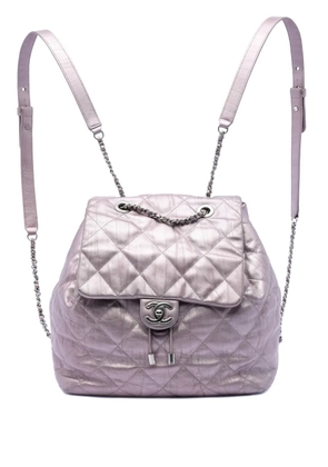 CHANEL Pre-Owned 2017-2018 Quilted Iridescent Calfskin Ground Control Flap backpack - Pink