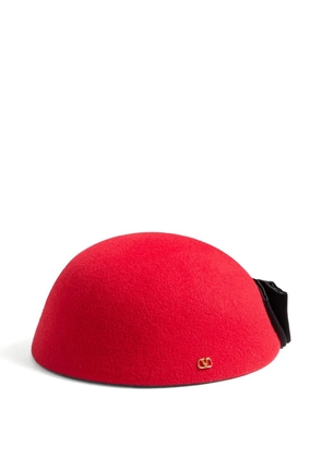Valentino Garavani VLogo Signature hat in lapin-fabric with satin-bow - Red