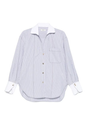 SANDRO striped contrast-collar shirt - Neutrals