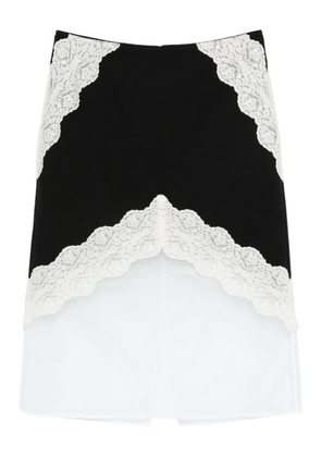 Jil Sander lace-insert skirt - Black