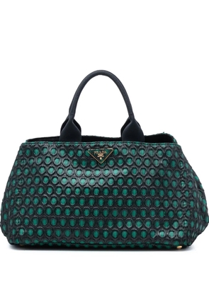 Prada Pre-Owned 2013-2025 Broccato Canapa satchel - Green