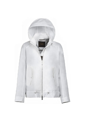 Moorer hooded zip-fastening jacket - White