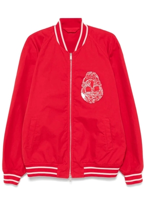 Alexander McQueen skull-appliqué bomber jacket - Red